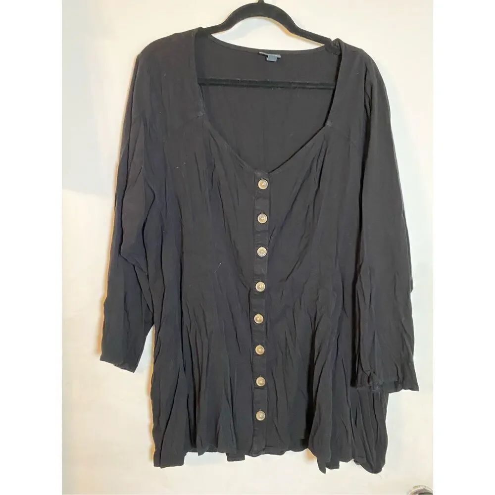 Torrid size 3x black blouse with buttons